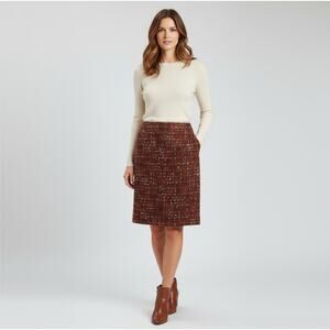Doncaster Wool Tweed Size 8 Retro Midi Skirt